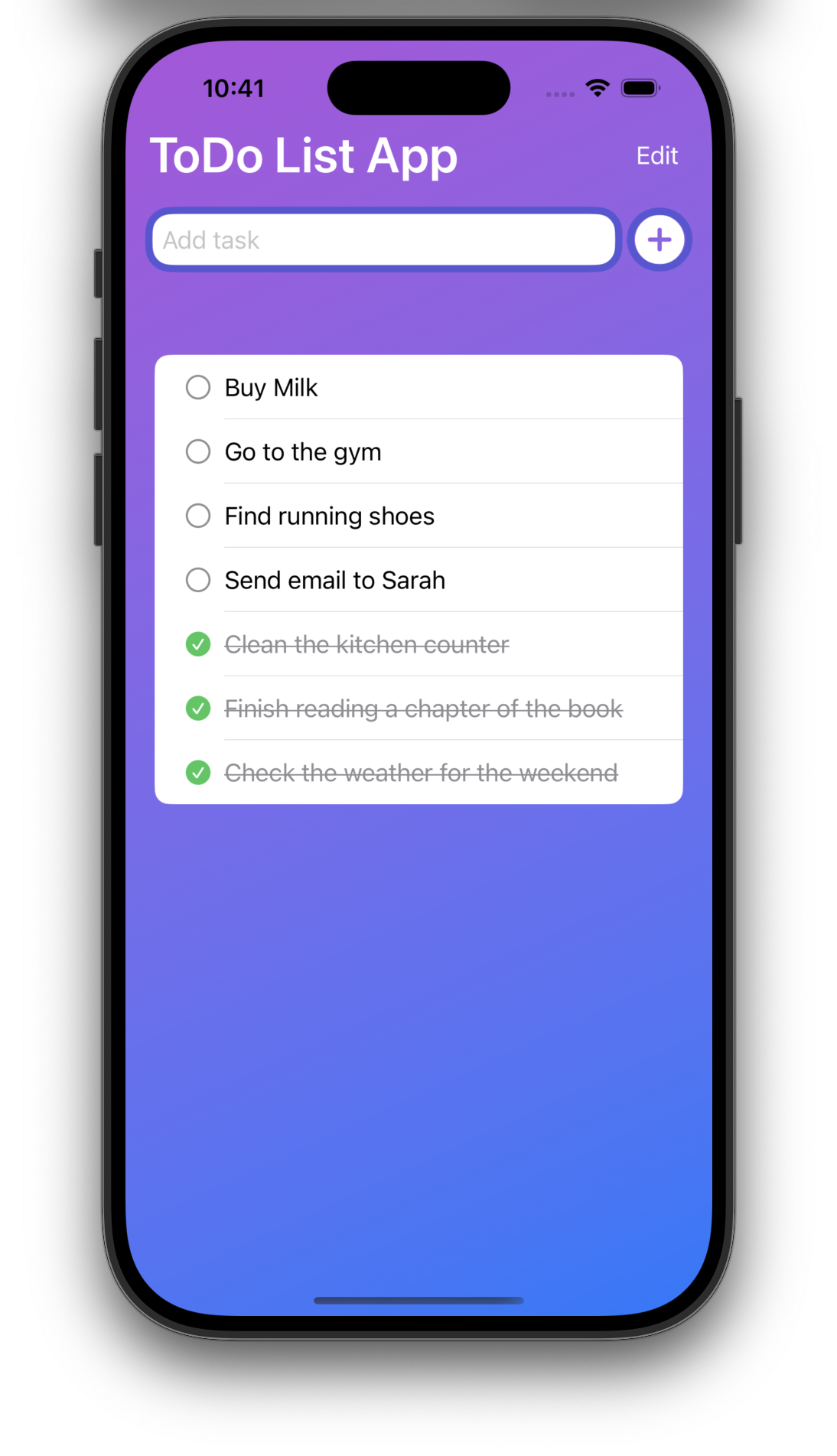 ToDo List App Screenshot