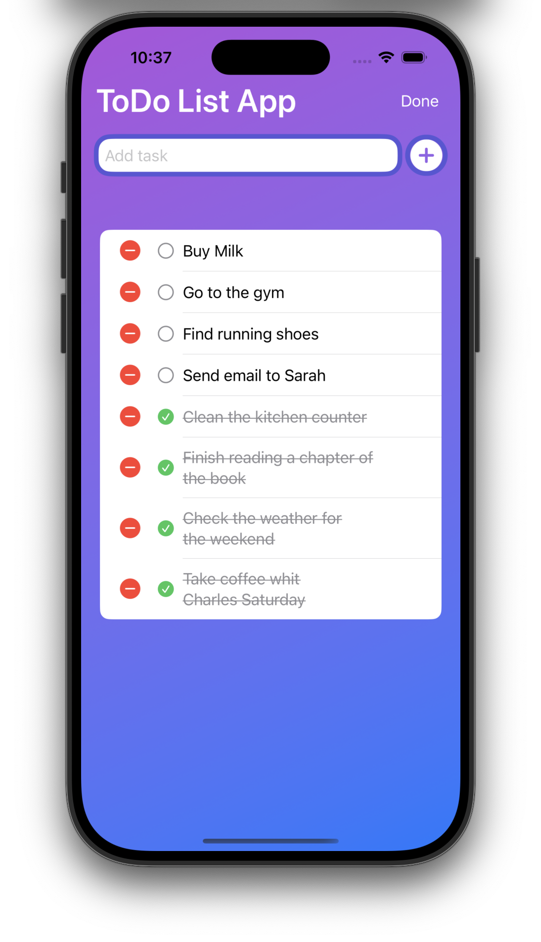 ToDo List App Screenshot