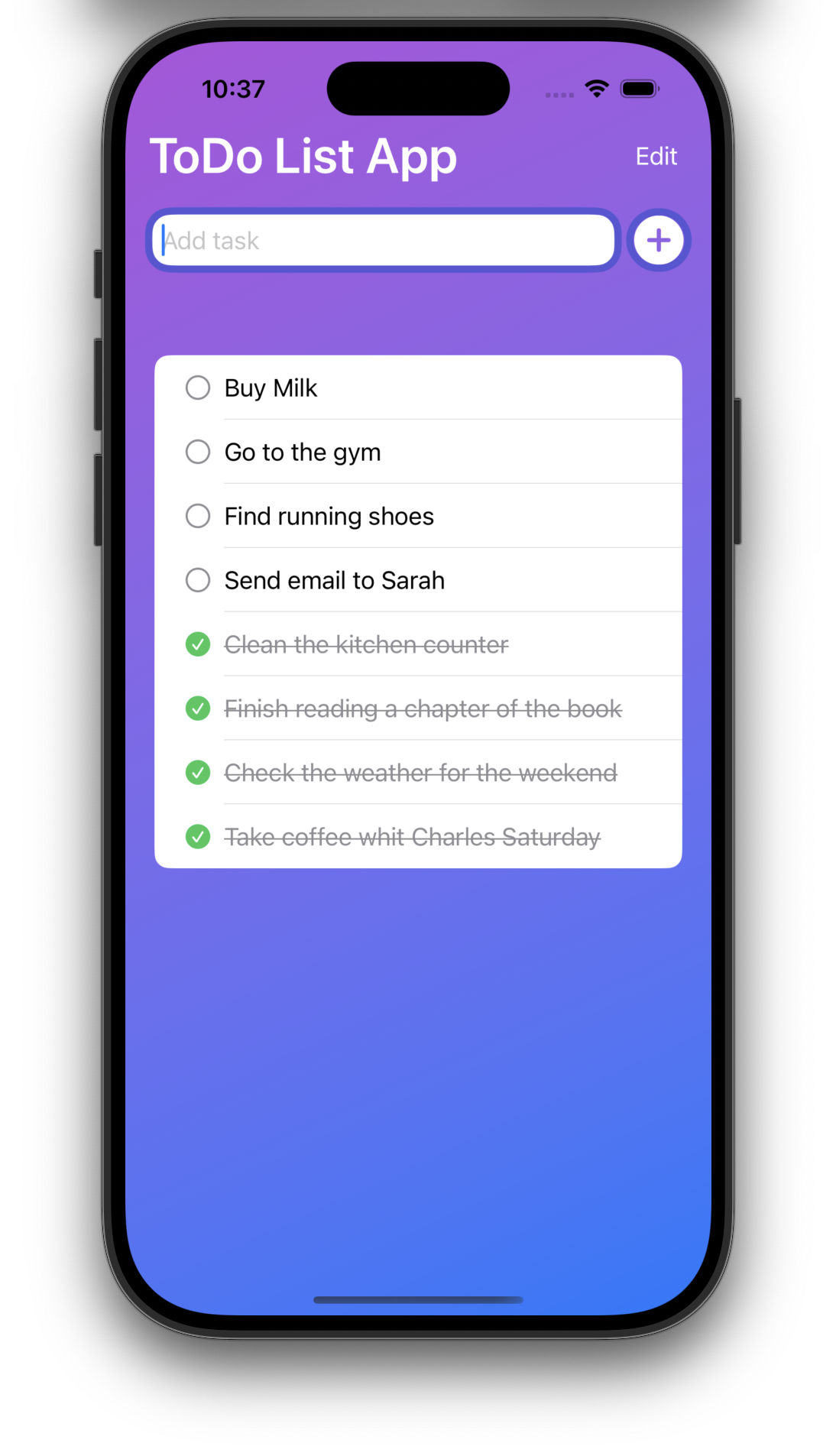 ToDo List App Screenshot